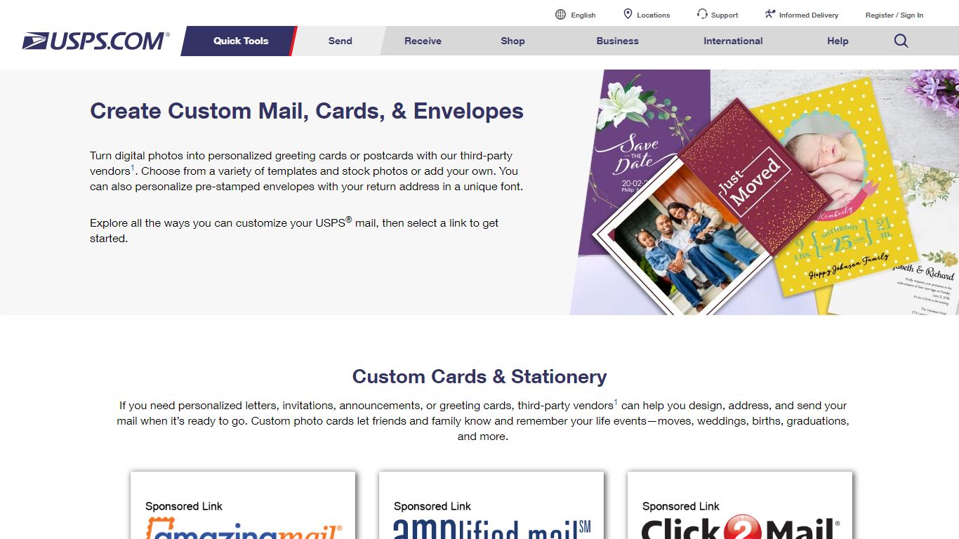 Custom Mail, Cards, & Envelopes | USPS