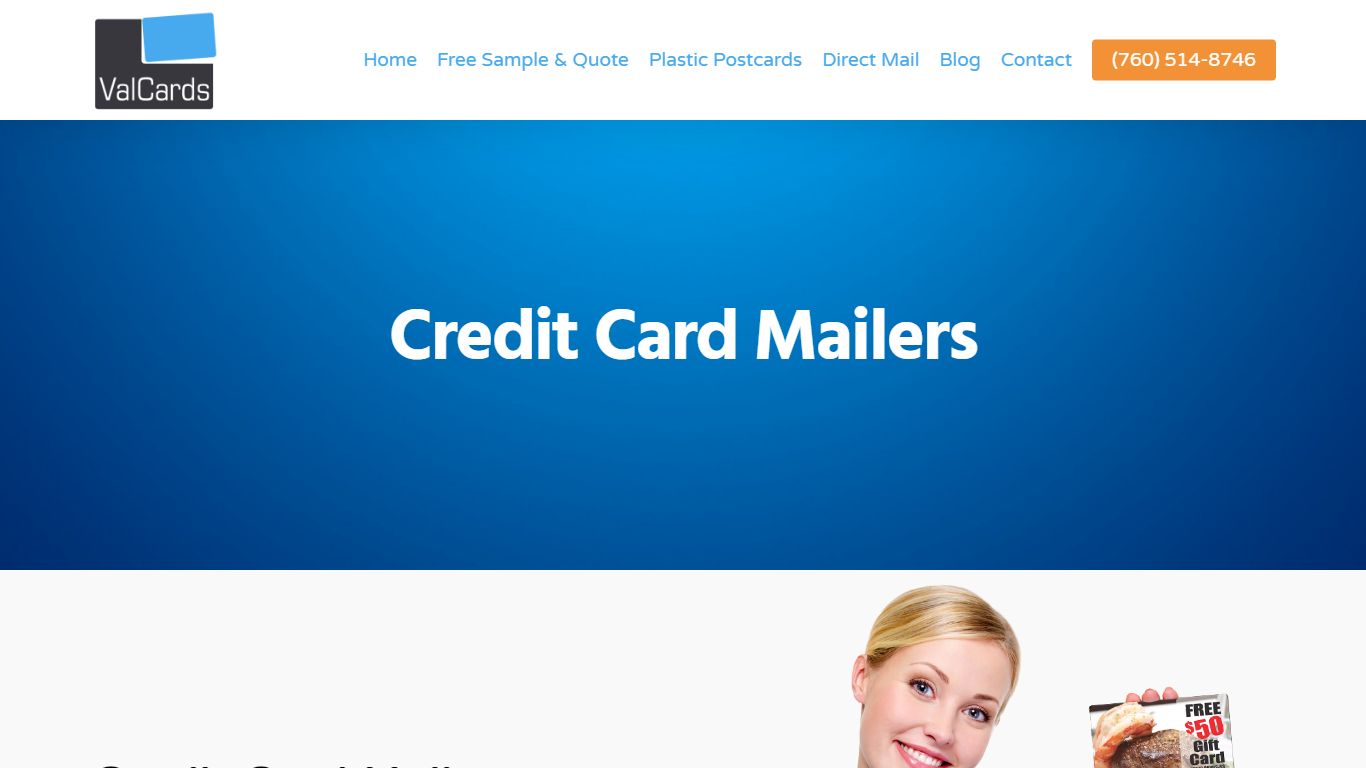 Credit Card Mailers — ValCards. Plastic Postcards. Gift Card Mailer ...
